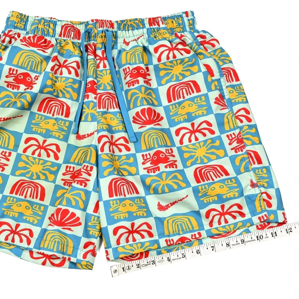Nike‎ Sportswear Woven Flow Shorts Men's M Geometric Abstract Lined Beach Swim